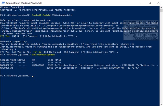 update php windows command line