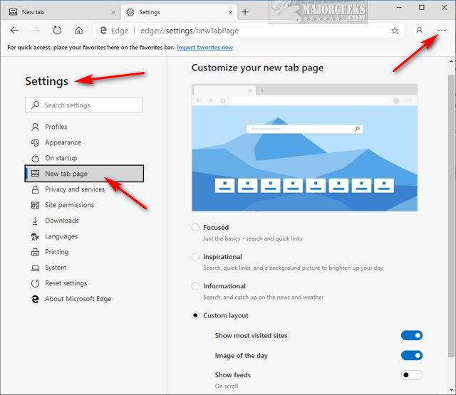 How to Customize the New Tab Page in Microsoft Edge