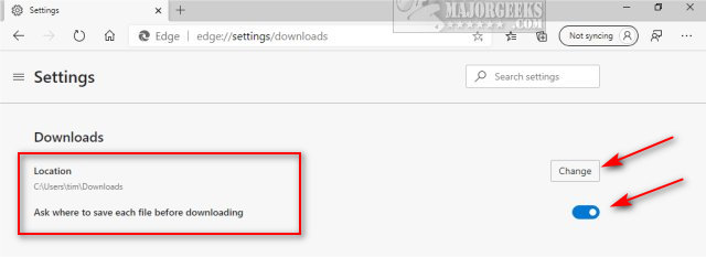 Chromium Microsoft Edge - Stop Asking Where to Save Downloads and