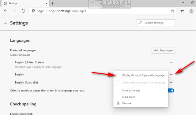 How to Add, Delete or Change Languages in Microsoft Edge - MajorGeeks