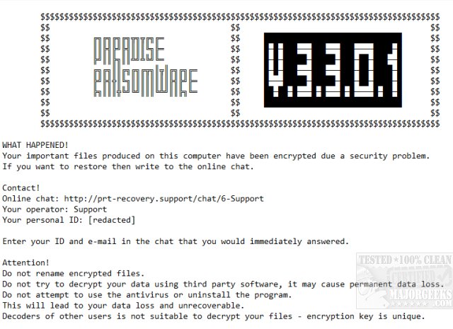 Download Emsisoft Decryptor For Paradise Majorgeeks